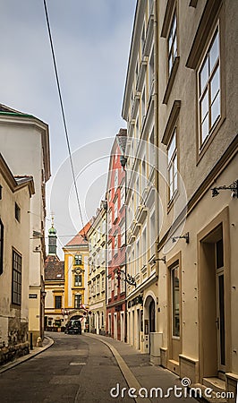 SchÃ¶nlaterngasse â€“ beautiful latern alley â€“ in Vienna, Austria Editorial Stock Photo